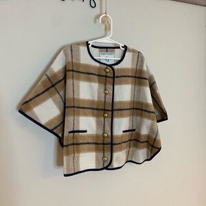 Janie and Jack Tan and Cream Cape Jacket